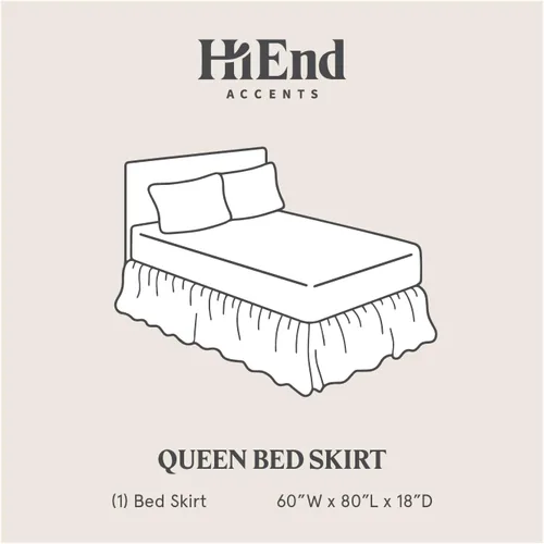 Miniatura 5 de HiEnd Accents Stella - Falda de cama de terciopelo de seda sintética, color negro, tamaño Queen, ropa de cama romántica moderna occidental