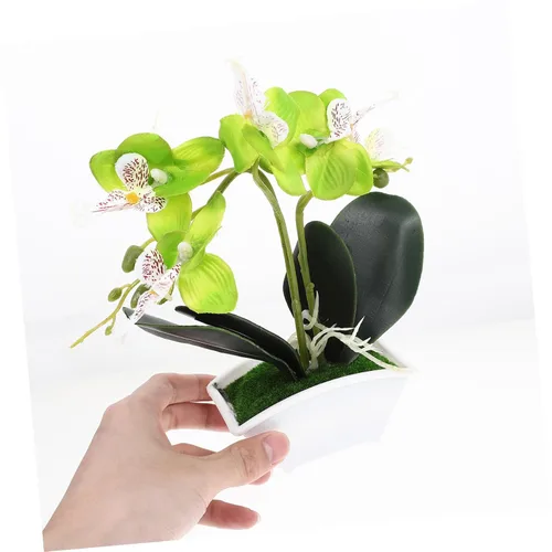 Miniatura 2 de Flor de seda falsa decorativa de Phalaenopsis para decoración de plantas de mesa, orquídea de seda artificial, mini orquídea para eventos