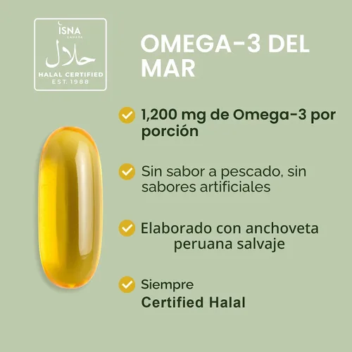 Miniatura 7 de Noor Vitamins Aceite de pescado Halal Peruano Silvestre Ultra Omega 3 (2000 mg/porción) con 800 mg EPA y 400 mg DHA Soporte para el corazón