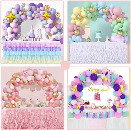 Miniatura 3 de Kit de arco de globos de mesa, marco de soporte de arco de globos para diferentes tamaños de mesa para cumpleaños, baby shower, graduación, boda