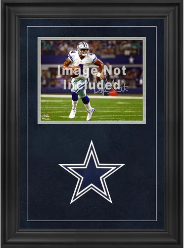 Dallas Cowboys Deluxe - Marco de fotografía horizontal de 8 x 10 pulgadas con logotipo del equipo, diseño de fútbol
