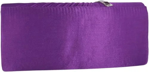 Miniatura 2 de Adoptfade Bolso de noche para mujer satinado plisado Rhinestone elegante solapa bolso de embrague