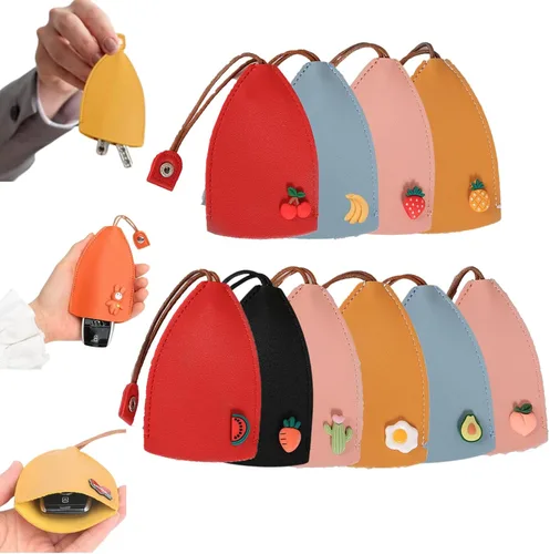 Miniatura 11 de RJDJ Bolso de la llave del cuero de la PU de las frutas lindas, creativo extraíble lindo caso de la llave del coche de la gran capacidad, bolso