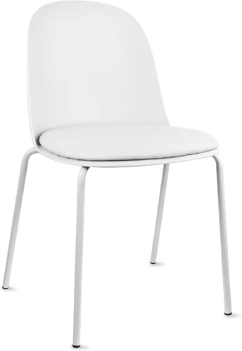 Miniatura 9 de 2xhome Silla de comedor moderna apilable sin brazos Asiento de plástico con patas de metal Uso en interiores o exteriores Patio de cocina