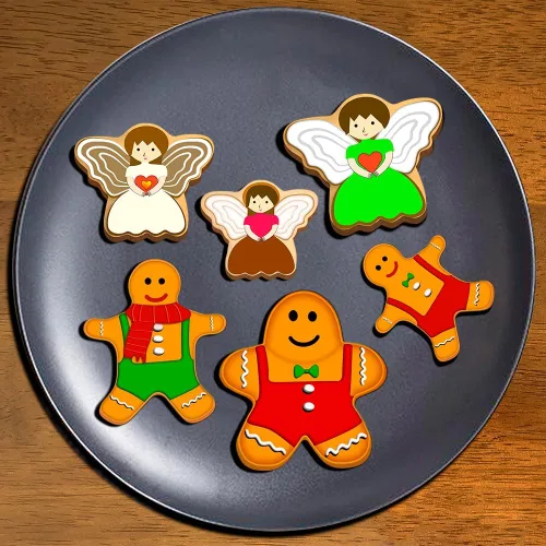 Miniatura 4 de Juego de cortadores de galletas de Navidad - 18 piezas, formas de hombre de jengibre, copo de nieve, árbol, corazón, estrella y ángel para hornear
