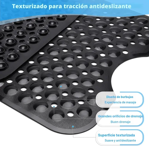 Miniatura 2 de Alfombrillas para bañera y ducha, 40x16 pulgadas extra grandes, antideslizantes, suaves, para bañera con ventosas y agujeros de drenaje