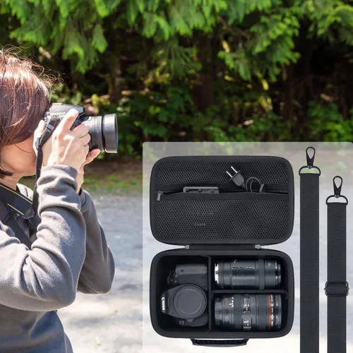 Miniatura 9 de Estuche para cámara Baval compatible con Canon EOS Rebel T7 / T100 / R50 / R100 / R5 / R6 Mark II / 90D DSLR con lente de 18-55mm, Sony, Nikon