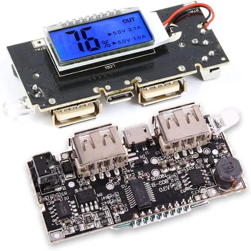 Miniatura 2 de Módulo de Carga de Batería Dual USB 18650 con Protección 4 piezas, Placa PCB de Banco de Energía, Módulo de Placa de Circuito Dual USB 5V 1A 2.1A