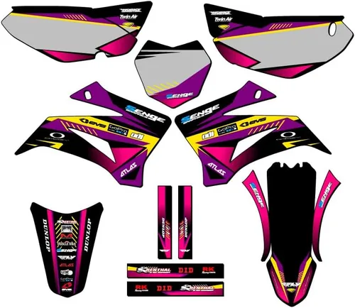 Miniatura 8 de TTR 125 SURGE 2008-2025 Kit de base gráfica Senge negro compatible con Yamaha