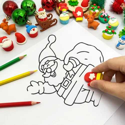 Miniatura 2 de LanMa 30 piezas de borradores de Navidad para niños, rompecabezas de animales, borrador de escritorio, mascotas, recompensas de aula, recuerdos