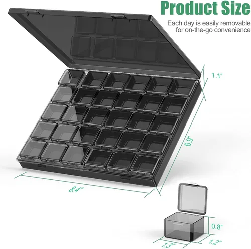 Miniatura 7 de 30 paquetes de contenedores organizadores apilables de plástico con tapas, mini recipientes para almacenamiento de cuentas, purpurina, limo, pintura