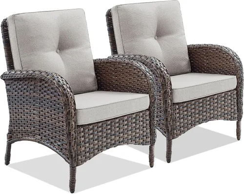Miniatura 27 de Belord Banco planeador para exteriores, sofá biplaza para patio, capacidad de peso de 500 libras, sofá de mimbre de 2 plazas, muebles pequeños