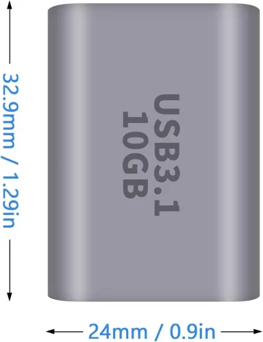 Miniatura 7 de Duttek Adaptador USB C hembra a USB hembra 3.1 Gen2, 10Gbps bidireccional tipo C a tipo A, adaptador OTG compatible con sincronización de datos