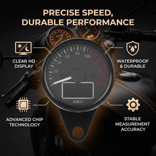 Miniatura 3 de Velocímetro digital LED para motocicleta, medidor LCD universal con tacómetro odómetro 0-160KM/H pantalla de velocidad para ATV Dirt Bike Scooter