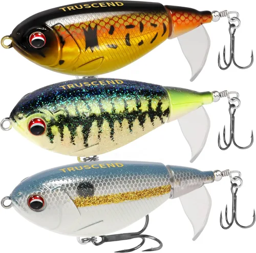 TRUSCEND PoPobait con ganchos BKK, señuelos de pesca para lubina, lucio, lucio, perca almizclada, señuelo flotante para agua dulce o salada,