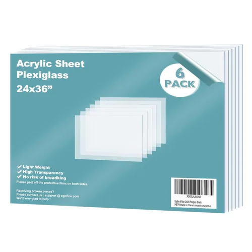 Miniatura 24 de Egofine Láminas de Plexiglás Láminas de Acrílico Paquete de 12 de 8.5x11'' 0.04 de Grosor Plástico Transparente Fundido Cristal Plexi Transparente