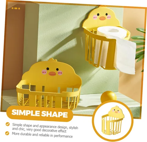 Miniatura 7 de Uonlytech Soporte para toallas de papel amarillo, 2 piezas, soporte de papel higiénico, estante de pañuelos para baño, soporte para pañuelos montado
