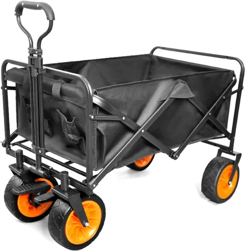 Miniatura 8 de Bgarden Carts,Collapsible Wagon,Sports Outdoor Utility Wagon Folding Garden Wagon Sports Steel Frame Foldable Yard Car Universal Wheel with Brake