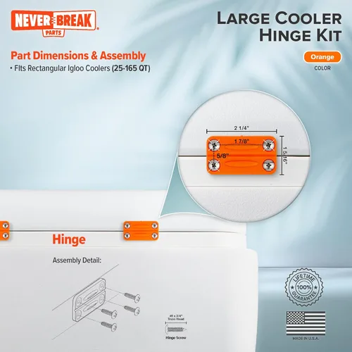 Miniatura 4 de NeverBreak Parts - Paquete de 3 bisagras de repuesto para enfriador de iglú, piezas de repuesto de enfriador de iglú de alta resistencia, piezas