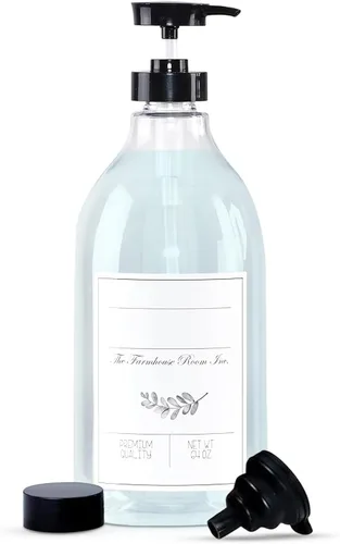 The Farmhouse Room Inc. Dispensador de Jabón para Baño - Dispensador de Botella de Bomba para Detergente Líquido de Lavandería - Plástico PET Libre