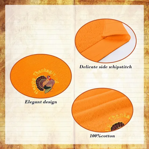 Miniatura 6 de Quera Paquete de 2 toallas de mano de otoño de Acción de Gracias, hojas de otoño, pavo, bordadas, decoración de lujo de primera calidad, juego