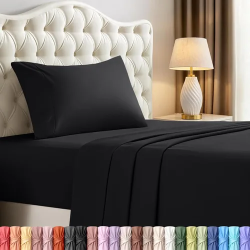 Miniatura 54 de Juego de sábanas King de Utopia Bedding – Juego de 4 sábanas para cama King, microfibra suave y transpirable, incluye 1 sábana bajera, 1 sábana Beige