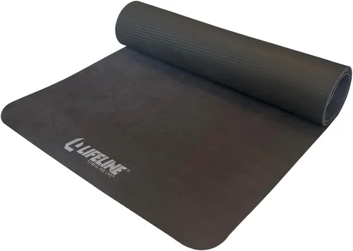Lifeline Fitness Premium - Tapete de yoga de gamuza de alta densidad para el hogar, tapete de entrenamiento ligero con correa de transporte, tapete
