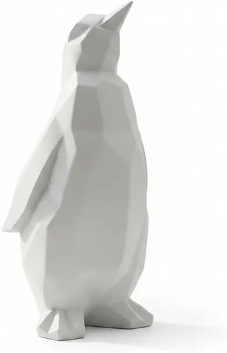 Comfy Hour Figura moderna de pingüino de 7 pulgadas, decoración de animales escandinavos, estatua geométrica minimalista para oficina en casa,