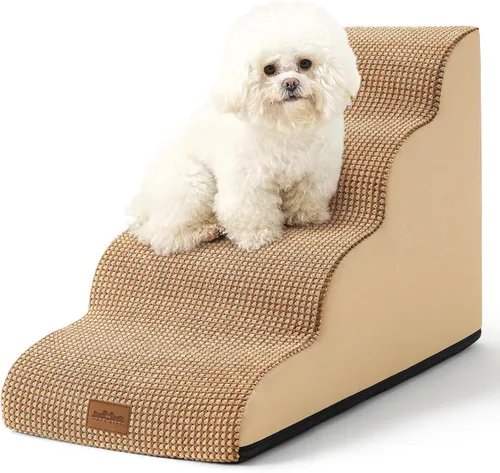 Miniatura 24 de COZY KISS Escaleras para perros pequeños de 11.8 pulgadas de alto, escalón curvado para cachorros, gatos mayores, rampa mediana para mascotas