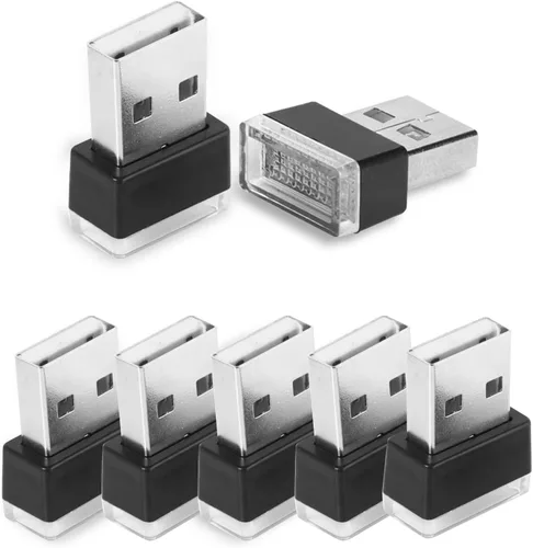 Miniatura 9 de NTNEV 4 lámparas LED USB para el interior del automóvil, mini luces LED USB para decoración del automóvil, kit de iluminación ambiental, interfaz
