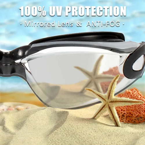 Miniatura 3 de EverSport Gafas de natación para niños, paquete de 2 gafas de natación para niños y adolescentes, gafas de natación antivaho anti-UV para jóvenes