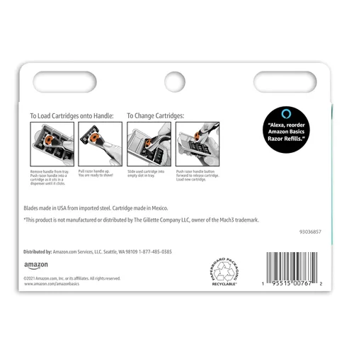 Miniatura 2 de Amazon Basics - Recambios de maquinilla de afeitar de 3 cuchillas para hombre con lubricación dual, 12 cartuchos