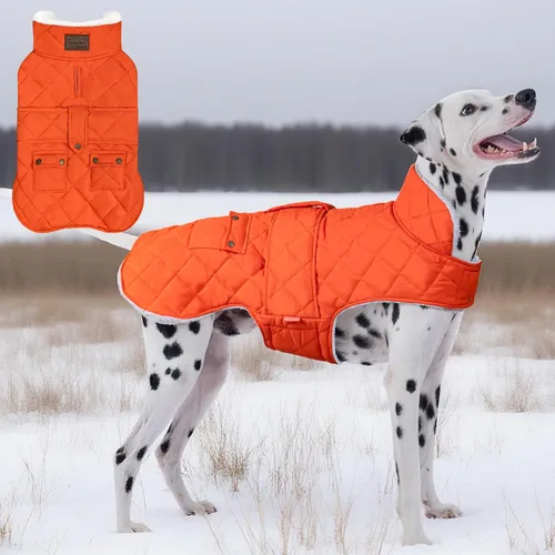 Miniatura 17 de KYEESE Abrigo para Perros Cálido Abrigo de Invierno Acolchado para Mascotas con Agujero para la Correa Chaqueta Suave para Perros con Bolsillo