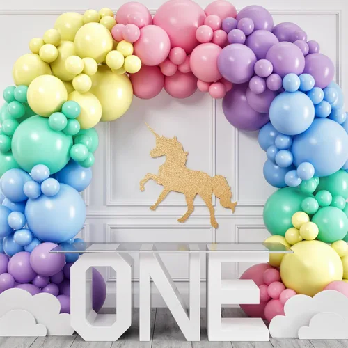 Miniatura 4 de Kit de arco de globos pastel todo en 1 para decoraciones de fiesta pastel – Globos de fiesta arcoíris de primavera de Pascua para cumpleaños