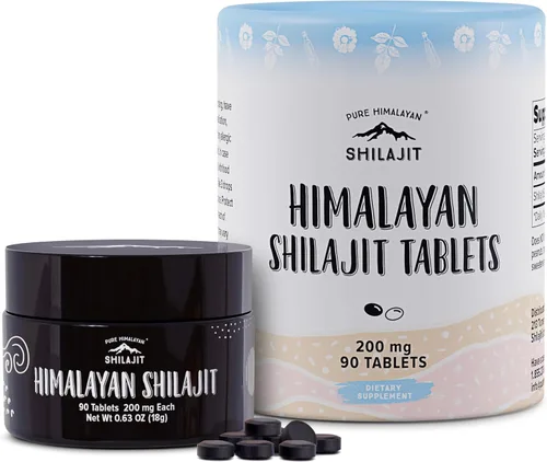 Miniatura 7 de Pure Shilajit Tablets de 90 quilates (200 mg cada uno) - Minerales fúlvicos derivados de plantas para el metabolismo y el apoyo del sistema