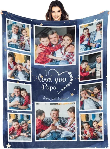 Miniatura 10 de Regalos para hija, mantas personalizadas con fotos, mejor manta para hija, manta personalizada con foto de niños, mantas personalizadas con collage