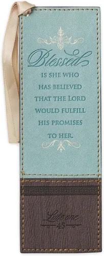 Miniatura 10 de Christian Art Gifts - Marcapáginas premium de piel sintética vegana con escritura bíblica para mujeres: Cuando ella habla - Proverbios 31:26, Marrón