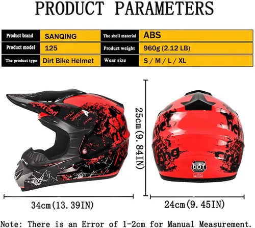 Miniatura 6 de Cascos de Dirt Bike para Jóvenes de Moda para Niños, Motocross, Motocicleta, BMX, ATV, Todoterreno, Cuatro Ruedas, Cascos Integrales para Bicicleta