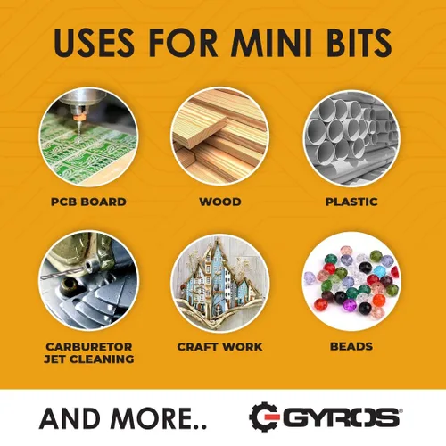 Miniatura 3 de GYROS Juego de 12 piezas de brocas micro #64 – Brocas pequeñas para joyería, plástico, resina y metal blando – Juego de brocas de torsión mini