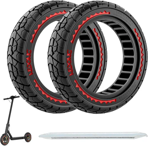 Miniatura 8 de Cooryda Neumático todoterreno de 10 x 2.125 para scooter eléctrico Ninebot F20/F30/F40/F65, neumáticos de goma sólida de 10 pulgadas para neumático