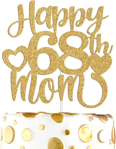 Miniatura 18 de Decoración para tartas con texto en inglés "Happy 50th Mom", feliz 50 cumpleaños para madre, saludos a 50 años, cumpleaños, aniversario, suministros