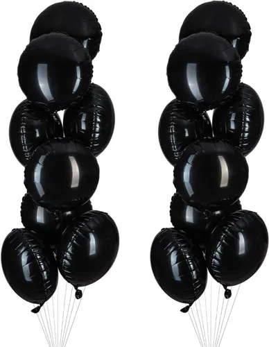 Miniatura 9 de Globos redondos de Mylar de aluminio dorado y negro, 20 globos metálicos de fiesta de 18 pulgadas para baby shower, graduación, decoración de fiesta