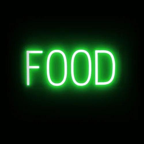 Miniatura 60 de SpellBrite Letrero EAT Letrero de neón para comer con luz LED azul, 13.1 x 6.3 pulgadas