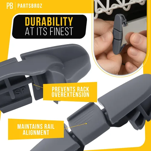 Miniatura 4 de PartsBroz WPW10508950 W10508950 Clip de tope de riel deslizante para lavavajillas (paquete de 2) para Whirlpool WDF520PADM7 WDT730PAHZ0 MDB4949SHZ0