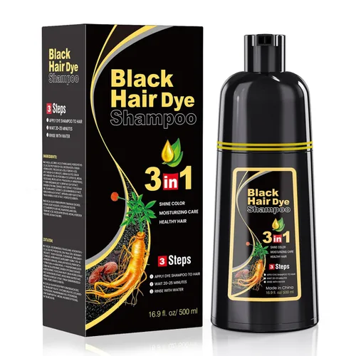 Champú instantáneo de tinte para cabello negro para mujeres y hombres, champú de color para cabello gris, cobertura de canas, tinte natural para el