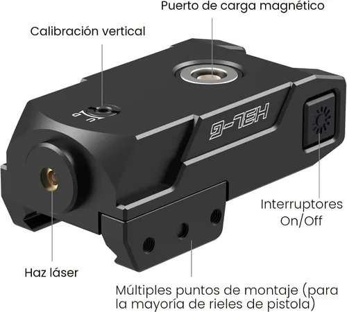 Miniatura 3 de Mira láser verde Votatu H3L-G, montura Picatinny de aluminio de perfil ultra bajo, mira de punto verde, modo estroboscópico disponible, recargable