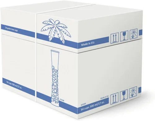 Miniatura 5 de Sweet World USA Tropical Palm Tree Yard Cup - 17 oz (caja de 54) - taza transparente con tapa de palma (rosa)