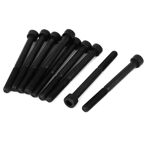 Miniatura 22 de uxcell Tornillos hexagonales de acero de aleación M2.0.197x1.772 in 12.9 Tornillos parcialmente roscados, color negro, 20