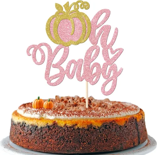 Miniatura 28 de Rsstarxi Paquete de 36 adornos para cupcakes de calabaza pequeña, revelación de género, baby shower, fiesta, decoración de tartas, calabaza