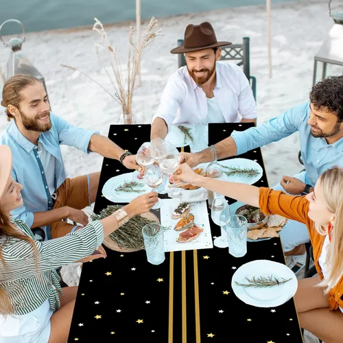 Miniatura 6 de gisgfim 3 manteles vintage de 40 años, manteles vintage para fiestas de cumpleaños número 40, suministros de fiesta de plástico para cumpleaños